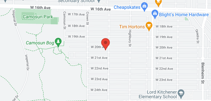 map of 3912 W 20TH AVENUE